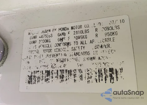 2010 Acura Tsx 2.4 z USA, uszkodzony, nr VIN JH4CU2F61AC035878